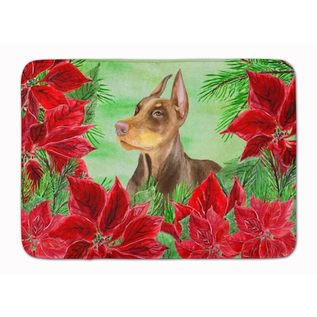 Carolines Treasures Doberman Pinscher Poinsettas Machine Washable Memory Foam Mat CK1357RUG